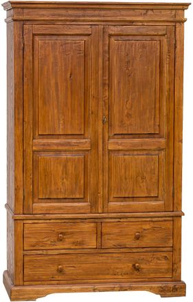 Biscottini International Armario Country De Madera Maciza De Tilo Acabado Con Efecto Nogal 120x59197 Cm