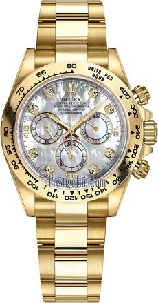 Rolex Pre-owned Rolex Cosmograph Daytona Chronograph Diamond Mother of Pearl Dial Watch 116508WDO