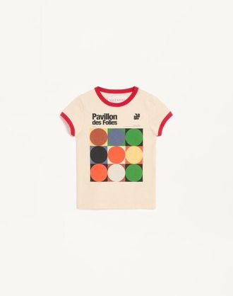Valentino Printed Cotton Jersey T-Shirt Woman BIRCH/RED XXS