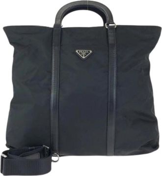 Prada Pre-owned Tessuto Nylon 2way Bag - Heren - Vintage Shopper - Zwart - ONE Size - Nylon - Vintage