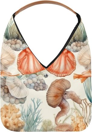 Generic Underwater World Animals Reusable Lightweight Grocery Bags - Foldable Into Compact Pouch, Washable & Sturdy, Multipurpose for Shopping and Travel