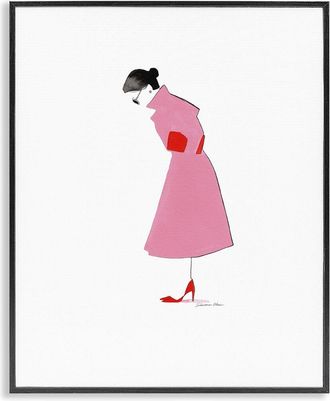 Stupell Industries Pink Contemporary Girl Framed Giclee Art