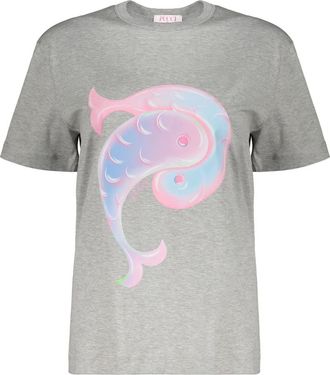 Pucci Katoenen T-shirt - Dames - T-shirts - Grijs - XS - Katoen - Tops