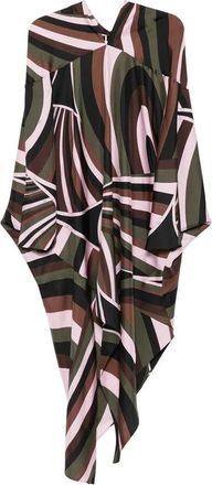 Pucci Abito Midi Asimmetrico con Stampa Iride - - Dresses - Donna - Marrone - S