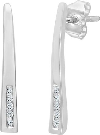 Jewelco London 9ct White Gold Round 5pts Diamond Stick Drop Earrings - PE0AXL3521W