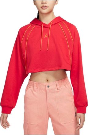 Nike Jordan (WMNS) Air Jordan Crop Pullover Fleece Hoodie Red DQ4391-612