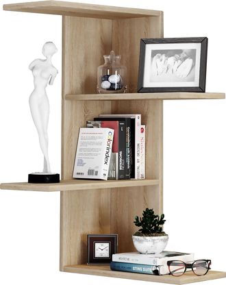 ebuy24 Estante De Esquina De Estanter&iacute;a De Pared De Madera Balos 77x45x45 - Vcm