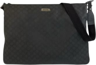 Gucci Pre-owned Nylon Leather Shoulder Bag - Heren - Vintage Schoudertas - Zwart - ONE Size - Nylon - Vintage