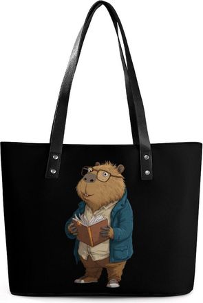 Generic Capybara Book Tote Bags for Women Cute Shoulder Purses Handbags