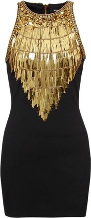 Balmain Grain de poudre geborduurd jurk - Dames - Feestkleedjes - Veelkleurig - M - Katoen - Kleedjes