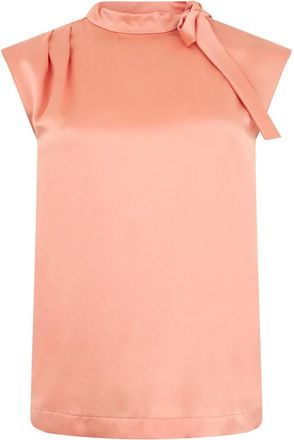 Alberta Ferretti Blouse met korte mouwen en strik - Dames - Tops zonder mouwen - Roze - S - Tops