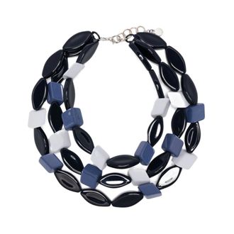 Emporio Armani Necklaces, female, Blue, Size: ONE SIZE Blue Bijoux Multi-Chain Beaded Necklace