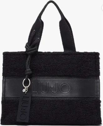 Liu Jo Borsa tote in velluto trapuntato a coste - - Bags - Donna - Nero - ONE SIZE