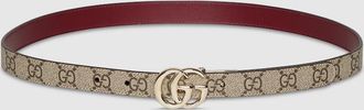 Gucci Reversible GG Marmont Thin Belt, Beige, GG Canvas