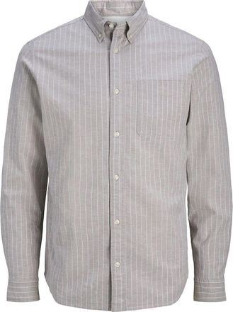 Jack & Jones Jack And Jones Herenoverhemd met krijtstreep, normale pasvorm en lange mouwen (Veder grijs)