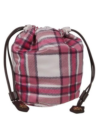 Etro Etro Crossbody Bags - Leather Check Motif Pouch - Gr. unisize - in Rosa - für Damen