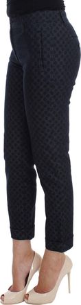Dolce & Gabbana Womens Polka Dotted Slim Capris Jeans Blue Cotton Clothing