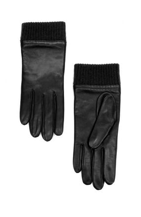 Portolano Leather Gloves with Cashmere cuff in Black at Nordstrom, Size X-Large