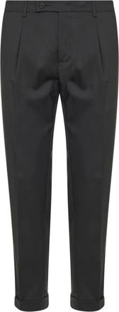 D4.0 Pleated Front Broeken - Heren - Slim Fit Broeken - Zwart - L - Polyester - Broeken
