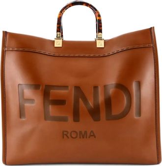 Fendi Sunshine Shopper Leather Large tote bag - Bruin