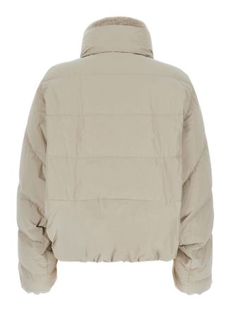 Brunello Cucinelli Womens Puffer Jacket Beige Cotton