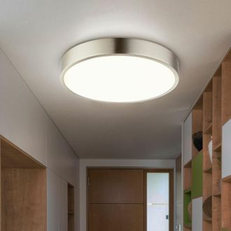 Globo Lighting Lampada da soffitto plafoniera lampada da soggiorno lampada da soggiorno lampada da corridoio, dimmerabile, nichel opale, 1x led 28W 2300Lm