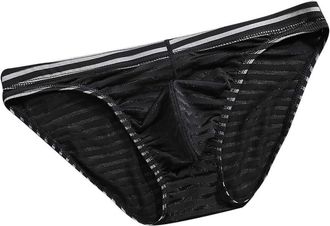 Generic Gents Breathable Thin Underwear Briefs, Ice Silk Sheer Transparent Mesh Mens Underwear Lightweight Comfort Hipster Pants Low Rise Stretch Waistband Un