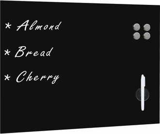 vidaXL Vidaxl - Pizarra magnética de pared negra vidrio 80x60 cm