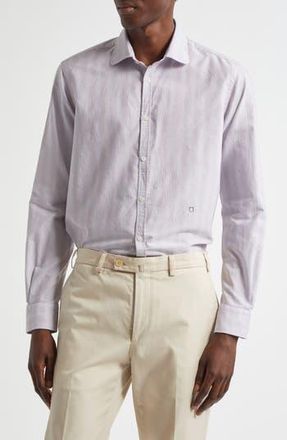 Massimo Alba Canary Stripe Cotton Button-Up Shirt in Ruggine at Nordstrom Rack, Size Small