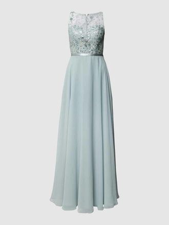 Luxuar Luxuar Abendkleid mit floralen Stickereien in Mint, Gr&ouml;&szlig;e 36