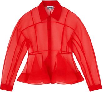 Ganni Camicia a maniche lunghe - Rosso