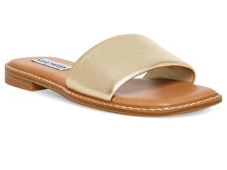 Steve Madden Sandra Sandal Womens Sandals Gold Leather : 6.5 M