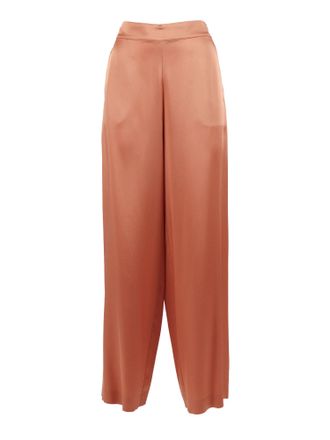 Clips Satin High Waisted Straight-Leg Pants