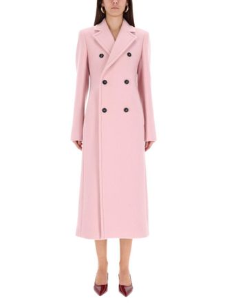 Sportmax Pink Notched Lapel Trench Coat