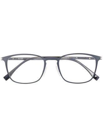 BOSS rectangle frame glasses - men - Acetate/Metal (Other) - 52 - Blue