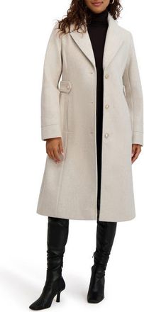 Kensie Belt Detail Coat in Oatmeal Heather at Nordstrom, Size Small