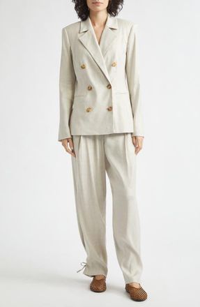 Toccin Elowen Wide Leg Linen Blend Pants in Desert at Nordstrom, Size 00