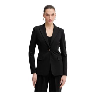 Pinko Pinko, Dames, Jassen, Zwart, Maat: S Leer