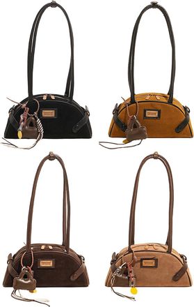 Generic Cymwer Faux Suede Shoulder Bag Handbag Versatile Underarm Bag for Women Work (Black)