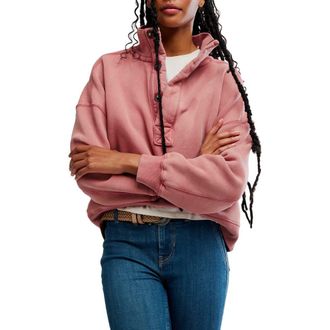 Free People Timeless Cotton Blend Pullover in Salsa at Nordstrom, Size X-Small