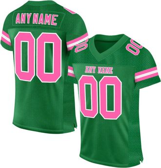 Generic Custom American Football Jersey for Men Women Youth Personalised Athletic Mesh Football Shirt with Name Number Retro Striped Short Sleeves Breathable 