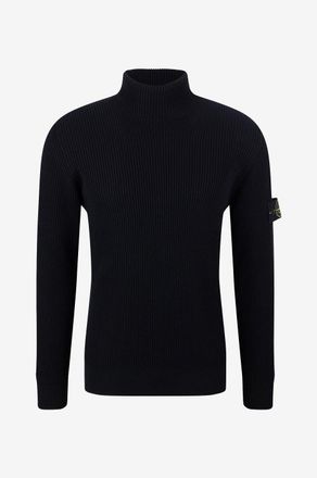 Stone Island Rippstrick-Wollpullover mit Rollkragen 552C2 Full Rib RWS