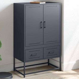 Berkfield Home Highboard Anthracite 68x39x111.5 cm Steel in Charcoal