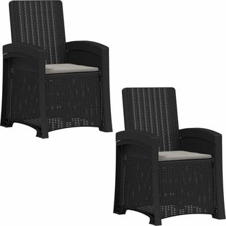 vidaXL Sill&oacute;n De Jard&iacute;n Reclinable Imitaci&oacute;n Rat&aacute;n 2 Uds. Pp Vidaxl