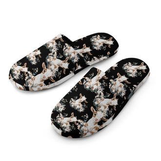 Generic Watercolor Cute Goat Mens Cozy Memory Foam Slippers Warm Cotton House Shoes Comfy Slipper for Indoor Outdoor