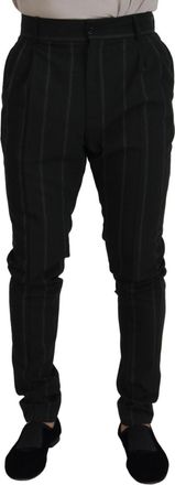 Dolce & Gabbana Mens Pinstripe Dress Pants - Black - Size EU 48 (Mens)