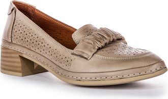 Justinreess England Justinreess Kacey Womens Leather Shoes (Taupe, UK 9)