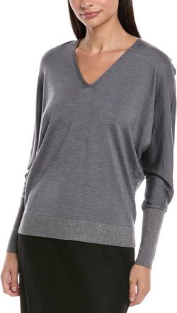 Lafayette 148 New York V-Neck Dolman Wool & Silk-Blend Sweater