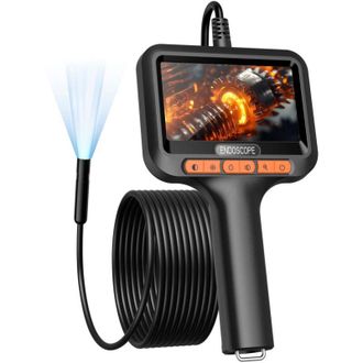 Elle C&aacute;mara Endosc&oacute;pica De 10 M Con Pantalla Y Luz, C&aacute;mara Para Tuber&iacute;as Hd 1920p Con Pantalla Ips De 4,3 Pulgadas Y 8 Led Ajustables, C&aacute;mara De Inspecci&oacute;n