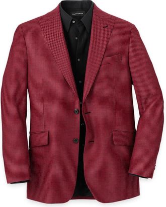 Paul Fredrick Wool Houndstooth Single Breasted Peak Lapel Sport Coat